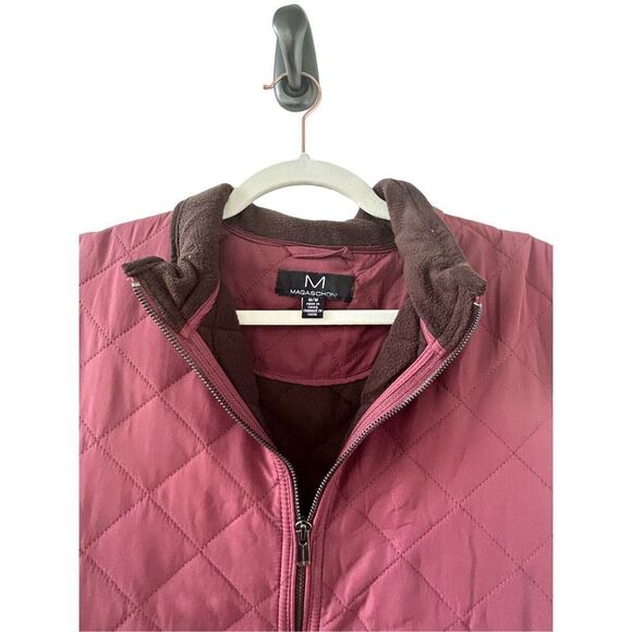 Magaschoni Full Zip Diamond Quilted Vest Women’s Maroon Size Medium - Picture 2 of 7